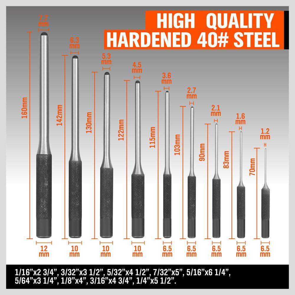 9 pcs Roll Pin Punch Set | Recommended Tool for Trigger & FCU Installations
