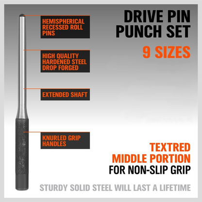 9 pcs Roll Pin Punch Set | Recommended Tool for Trigger & FCU Installations