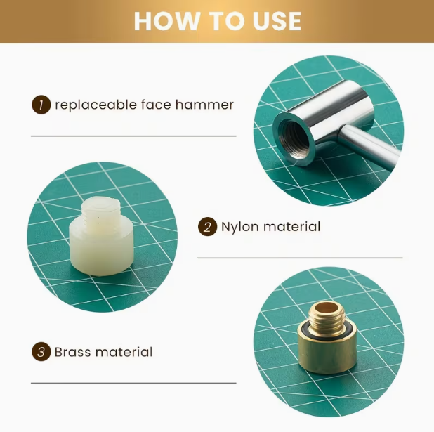 How to use: replaceable face hammer with nylon and brass materials