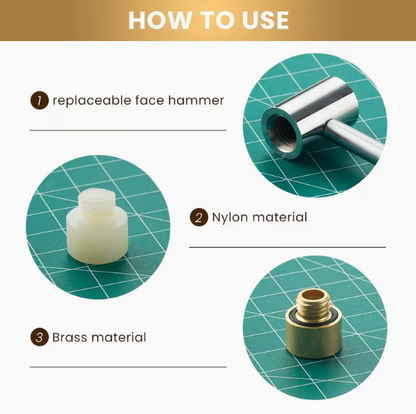 How to use: replaceable face hammer with nylon and brass materials