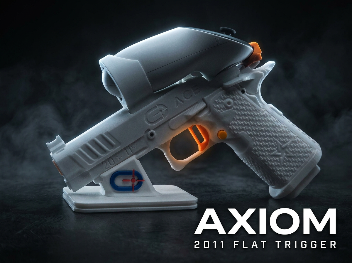 AXIOM 2011 Flat Trigger installed in ACE VR handset, tactical hero